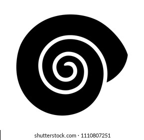 Empty land snail shell or gastropod shell flat vector icon for wildlife apps and websites