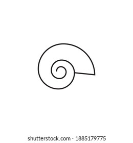 Empty Land Snail Shell or Gastropod Shell Vector Icon for Wildlife Apps and Websites.