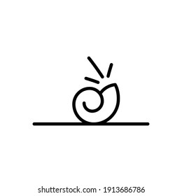 Empty Land Snail Shell or Gastropod Shell Outline Icon. Snail Shell Line Art Logo. Vector Illustration. Isolated on White Background. Editable Stroke