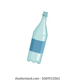 Empty lastic bottle, recycling garbage concept, utilize waste vector Illustration on a white background