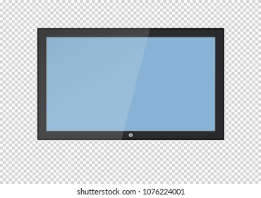 Empty LCD screen, plasma displays or TV for your monitor design.computer or black photo frame, isolated on a transparent background.Vector illustration.