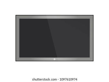 Empty LCD screen, plasma displays or TV for your monitor design.computer or black photo frame, isolated on a transparent background.Vector illustration.