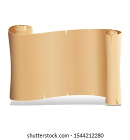 Empty light brown parchment on white background, vector