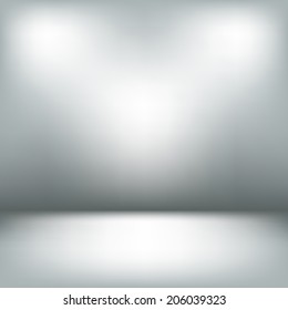 Empty light interior. Gray room abstract background 