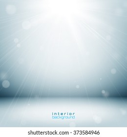 Empty light interior for your creative project. EPS 10 vector illustration. Used transparency layers for shadows