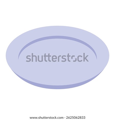 Empty light purple plate for catering service, isometric view