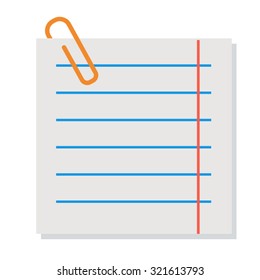 Empty line paper stickers for notes, flat vector illustration