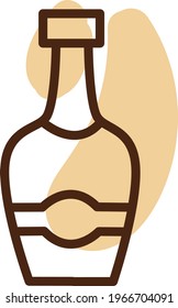 Botella de licor vacía, ilustración de icono, vector sobre fondo blanco