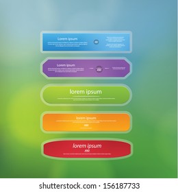 Empty long buttons. Vector modern design buttons with space for your content. Basic shapes. Sizable and editable vector. Fresh template in trendy colors.