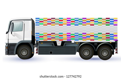 Empty lorry or truck design to place your company name or symbol. vector design