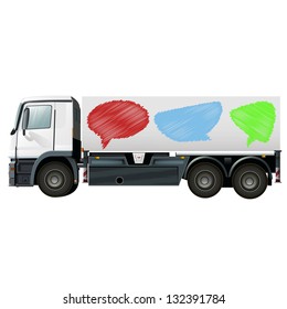 empty lorry or truck to place your name or concept