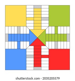 Cartel de ludo vacío. Juego de mesa para niños.