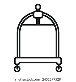 Empty luggage trolley icon outline vector. Security perfect. Metal object