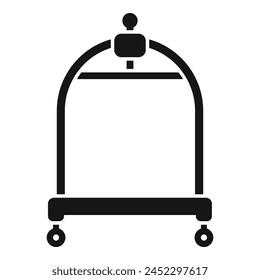 Empty luggage trolley icon simple vector. Security perfect. Metal object