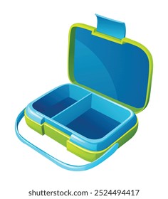 Almoço vazio com dois compartimentos. Ilustração de desenho animado vetorial