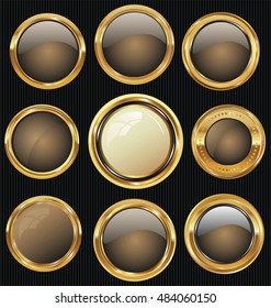 Empty luxury golden labels collection
