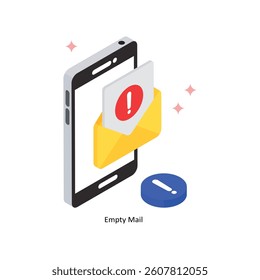 Empty Mail Concept isometric Style Illustrations. Eps 10 File 
