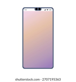 Tela principal vazia do smartphone. Modelo de vetor de tela inicial com espaço de cópia.