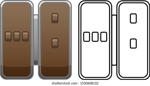 Empty manicure case in colored and line versions