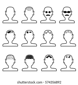 Empty mans heads outline