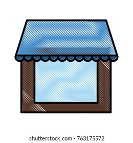 Empty market stall