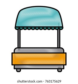Empty market stall