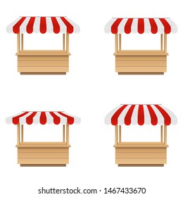 Empty market stall vector design illustration isolated on white background