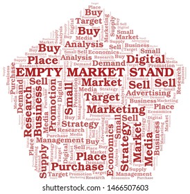Empty Market Stand word cloud. Vector made with text only