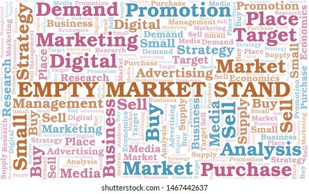 Empty Market Stand word cloud. Vector made with text only