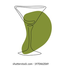 empty martini glass in one line