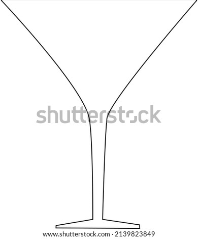 empty martini glass vector, party glass logo