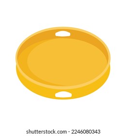 Empty meal tray isolated on white background. Cartoon tray food dish cafeteria service plastic kitchen plate canteen breakfast or restaurant platter. Vector illustration