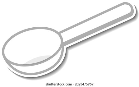 Empty measuring spoon sticker on white background illustration