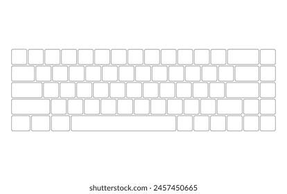 Empty Mechanical keyboard layout. Keyboard icon. Keyboard icon symbol. Vector illustration.