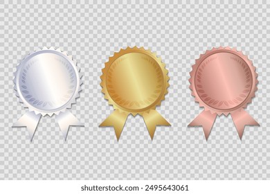 empty medals, first, second, third place medals in vector