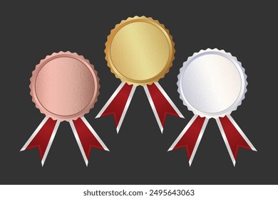 empty medals, first, second, third place medals in vector