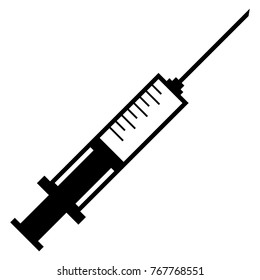 Empty medical syringe. Vector icon.