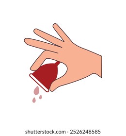 leere Menstruationstasse Symbol, Vektorgrafik eps