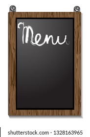 Empty menu board isolated on white background