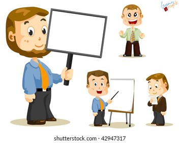 Empty Message Board. Business People Vector