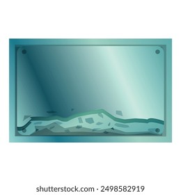 Contenedor de metal vacío está recogiendo agua de inundación y escombros