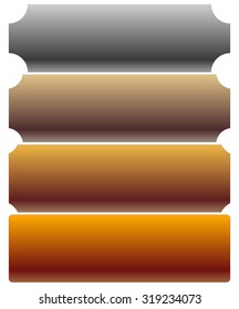 Empty metal plaques, plaquettes