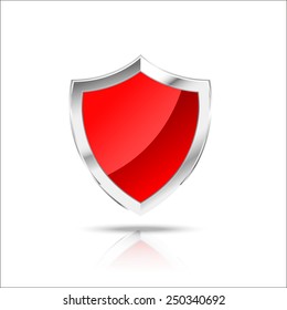 Empty metal shield protection on the white background vector illustration