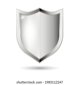 Empty metal shield.Vector illustration isolated on white background.Eps 10.