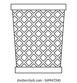 Empty metal trash garbage bin icon. Outline illustration of empty metal trash garbage bin vector icon for web