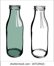 Empty Milk bottle isolated