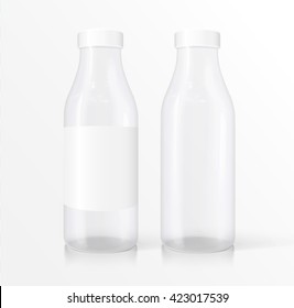 Empty Milk bottle mockup