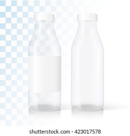 Empty Milk bottle mockup