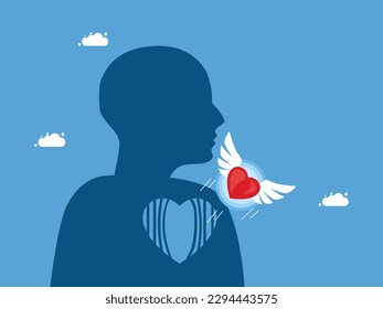 An empty mind and the discovery of a new life. The heart that flew out of the heart prison