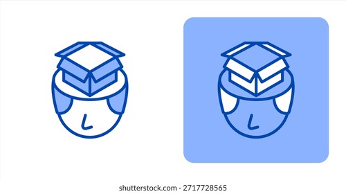 Color de la línea de la mente vacíaIlustración de color de dos tonos e icono de fondo contrastante